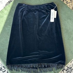 Vintage with tags velvet midi dress with beaded tassel